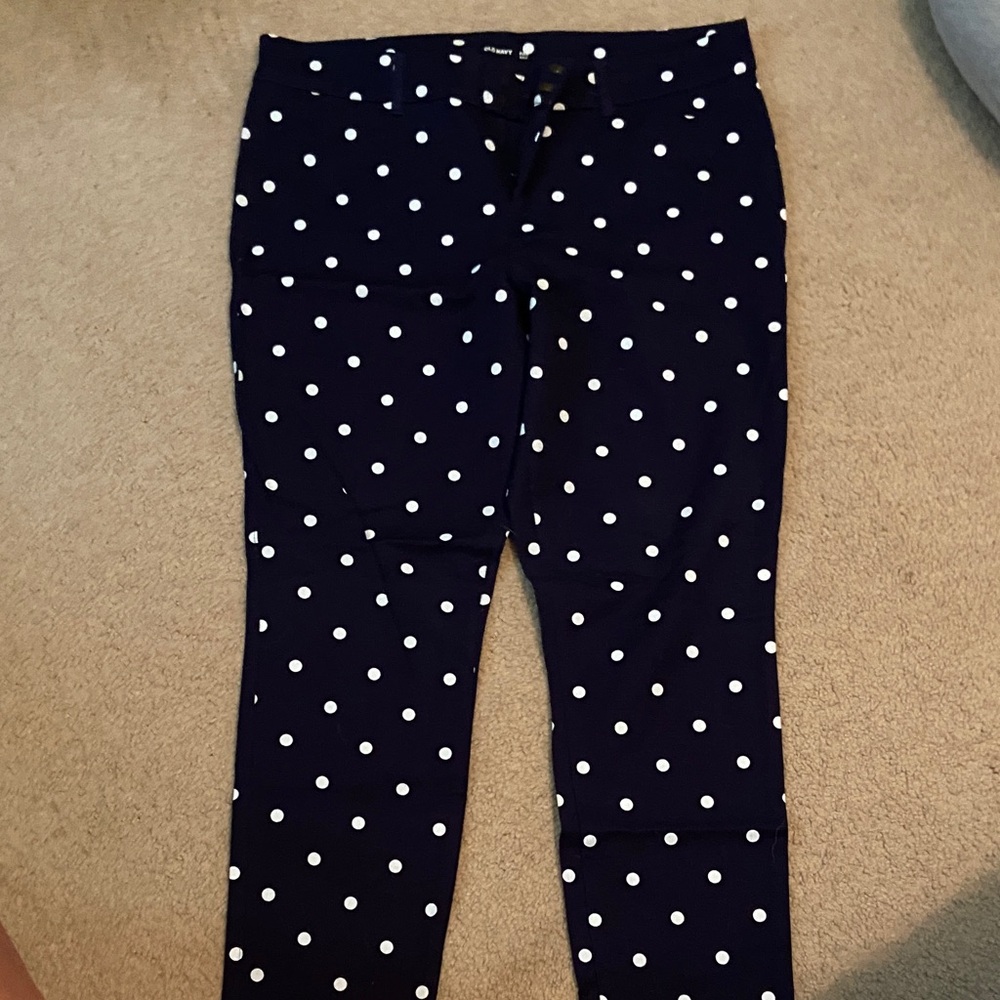 Old Navy Women's Navy Polka Dot Skinny Pants